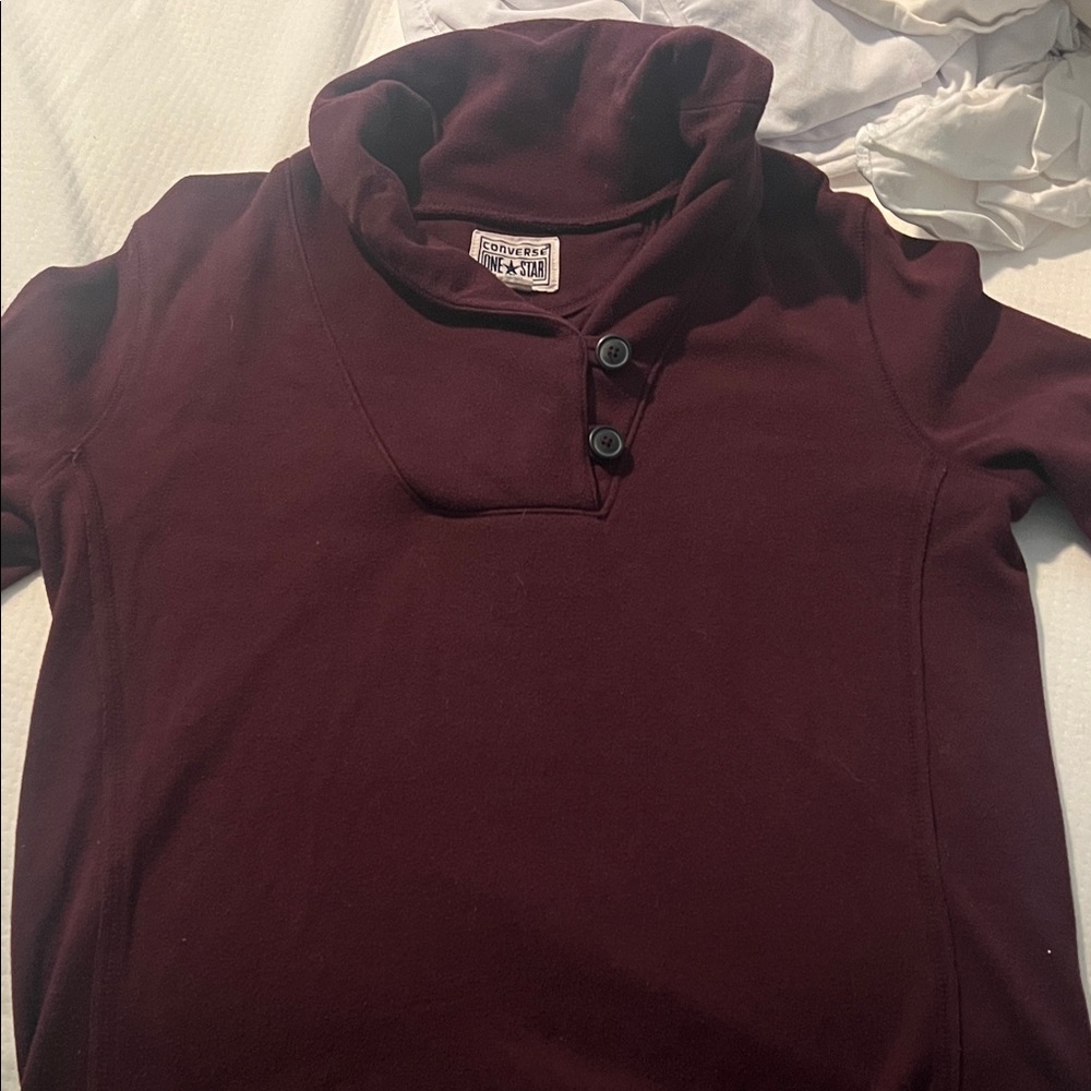 Converse One Star Shawl Collar Pullover - Deep Burgundy